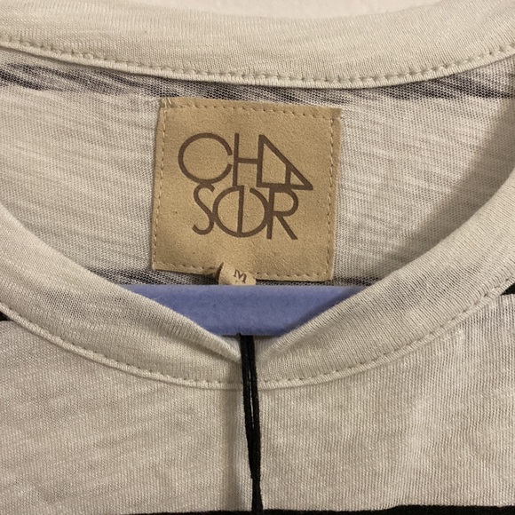 Chaser salt and black striped tie front tank Sz M - Picture 6 of 10